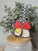 Teacher Bow - Straw topper (In Color)