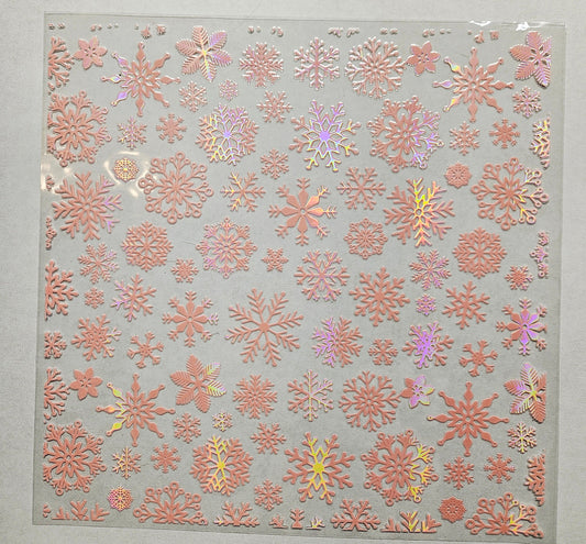 #58 Metallic Snowflakes UV DTF-- available in Holo Pink and Silver