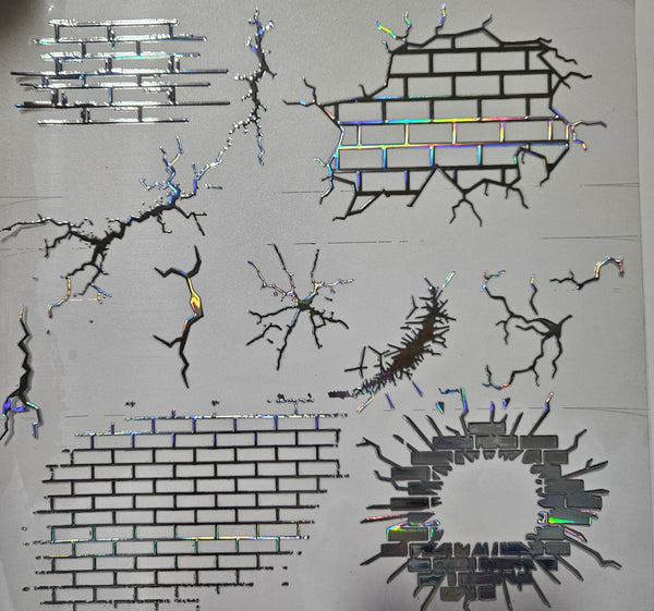 #151 Metallic Brick and Cracks