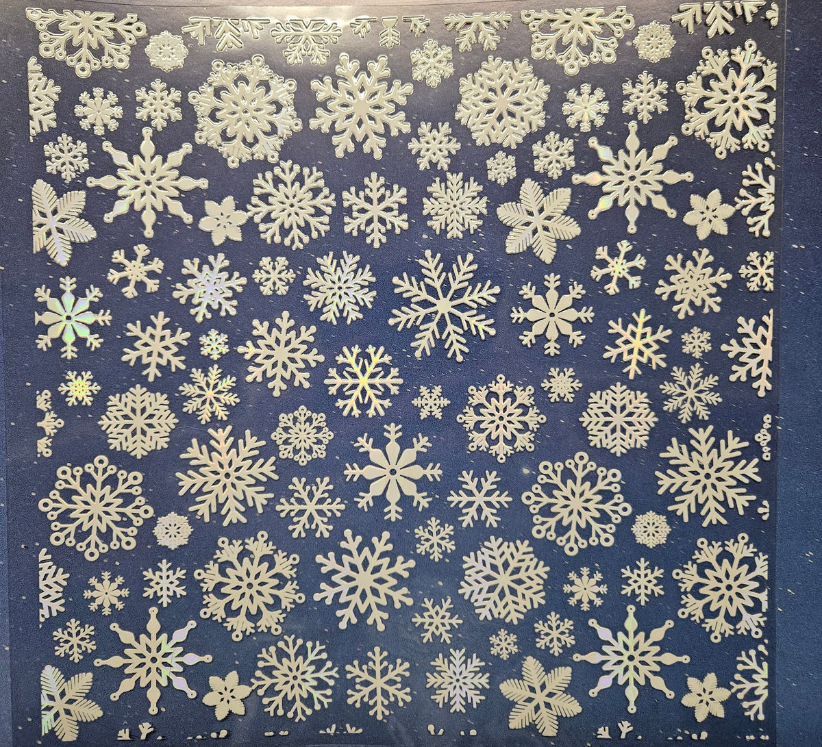 #58 Metallic Snowflakes UV DTF-- available in Holo Pink and Silver