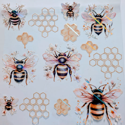 #125  Holographic Pink Honey Bees