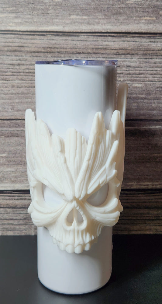 Wooden Skull- Tumbler Sleeve