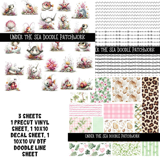 under the sea Doodle Patchwork Set