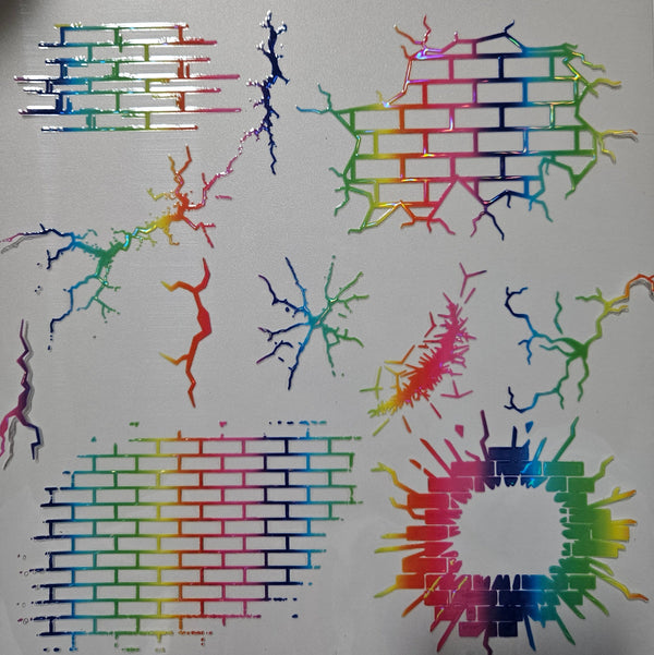 #151 Metallic Brick and Cracks