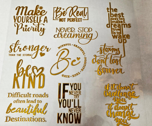 #36 Metallic UV DTF- Make Yourself a Priority- available in Gold, Silver