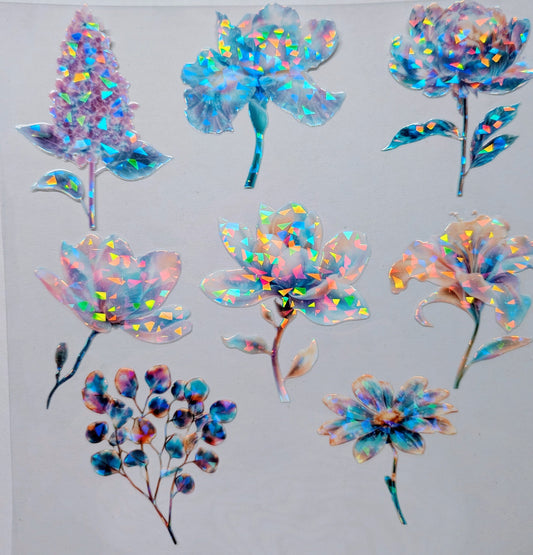 #103 Iridescent floral Holographic