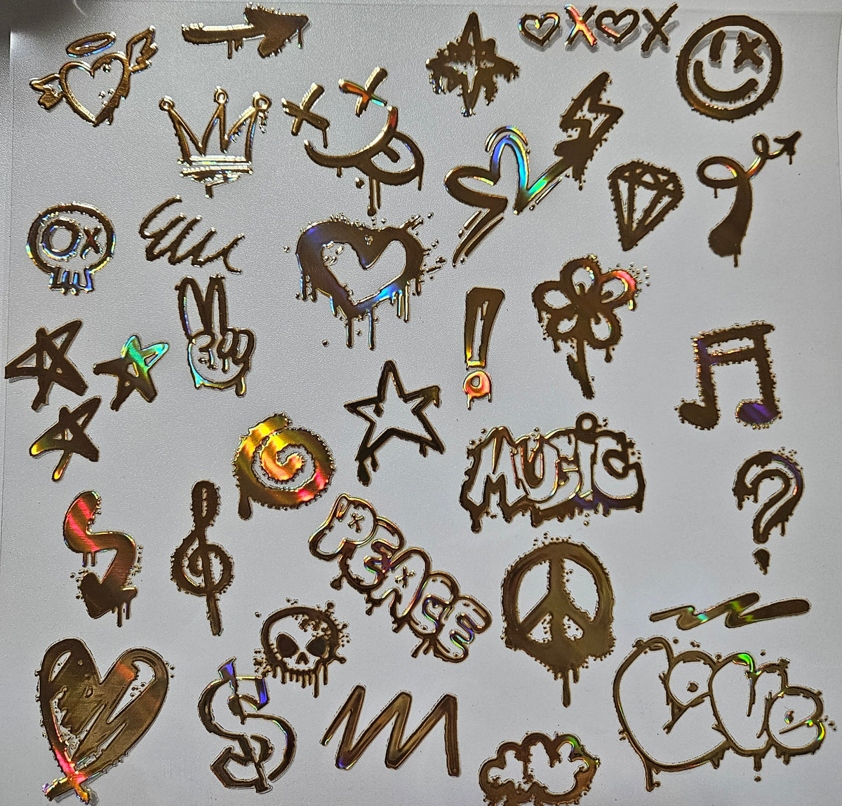 #152 Metallic Graffiti Elements