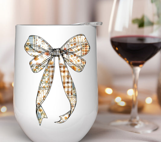 Fall patchwork bow #4 UV DTF Decals