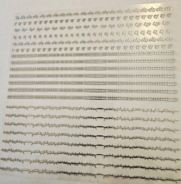 #19 Metallic UV DTF-Doodle Lines- Barbed Wire- available in Gold and Silver