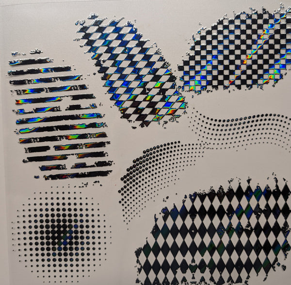#140 Metallic Harlequin and Dots patches