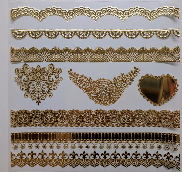 #130 Metalliic Lace Borders #2 3 color options