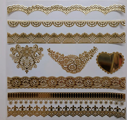 #130 Metalliic Lace Borders #2 3 color options