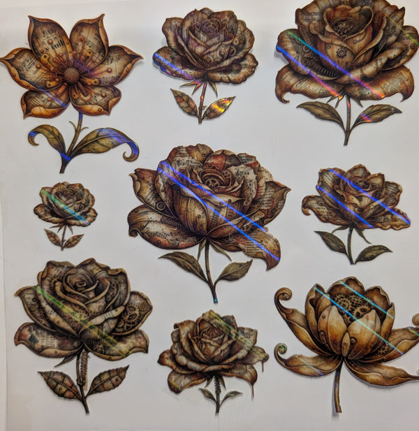 #113 Steampunk Floral Brown