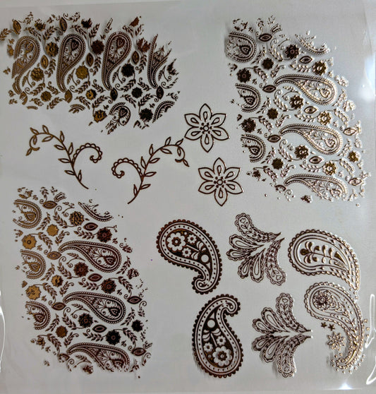 #141 Metallic Paisley patches