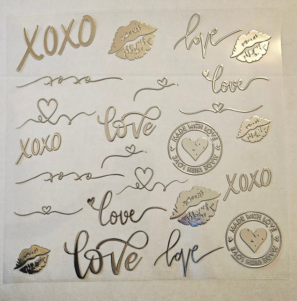 #35 Metallic UV DTF-Love- available in Gold, Silver, Holo Red