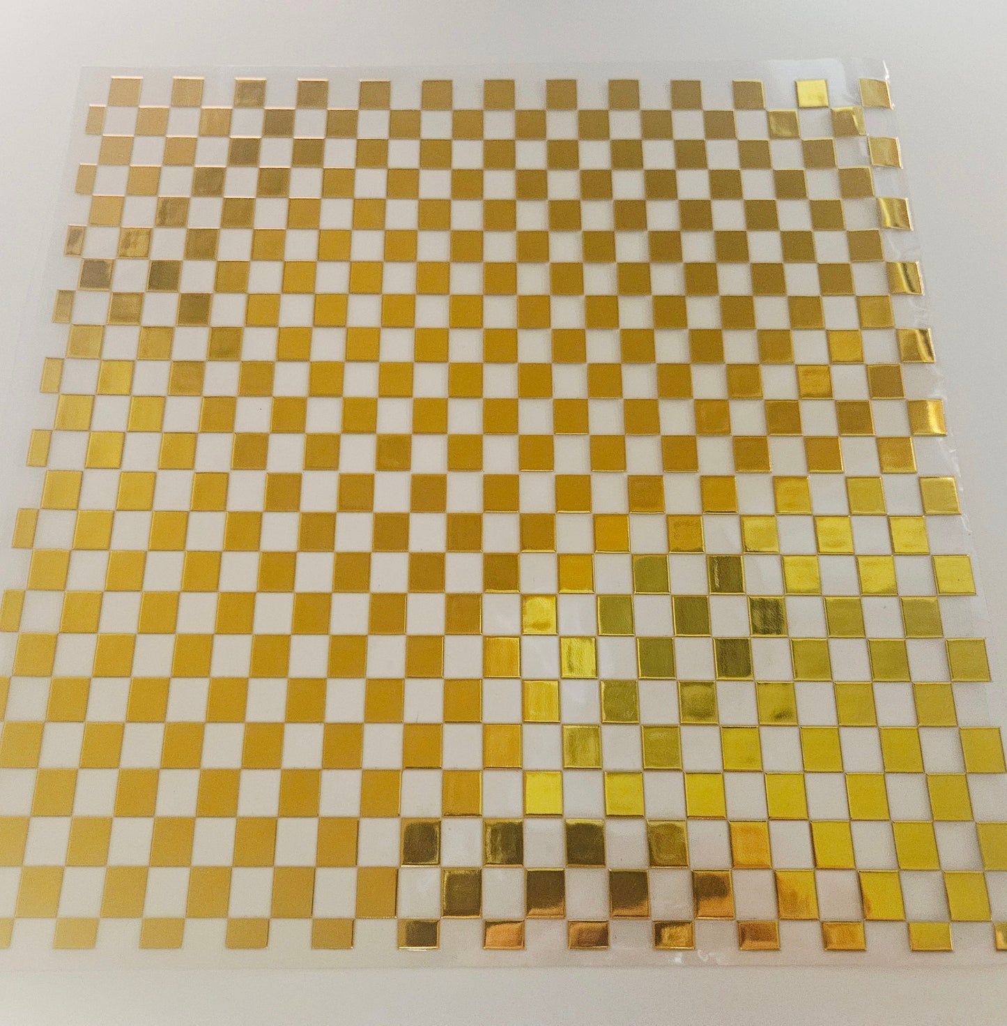 #3 Metallic UV DTF- Checkered- available in Gold and Silver