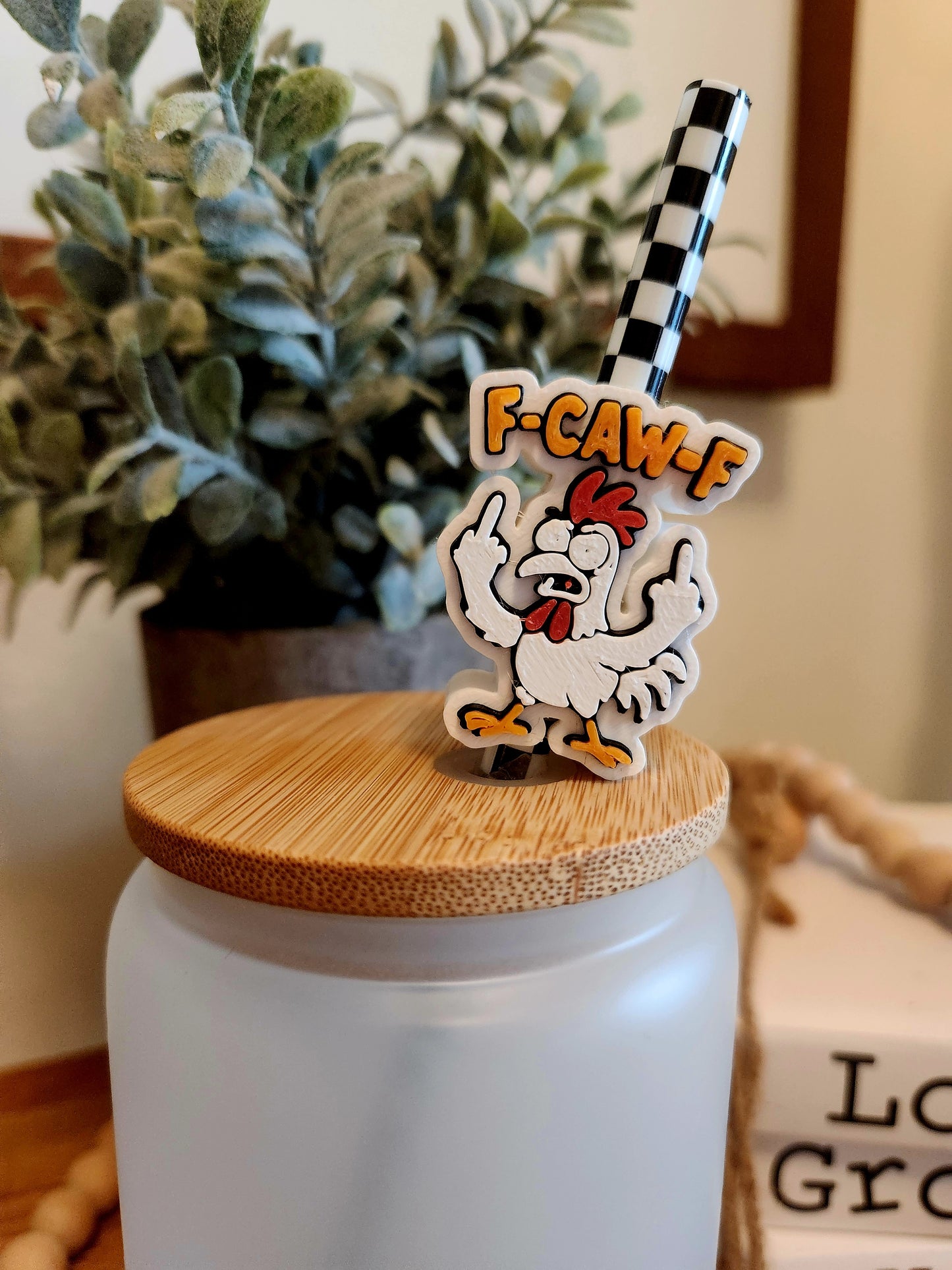 F- Caw-F  - Straw topper (In Color)