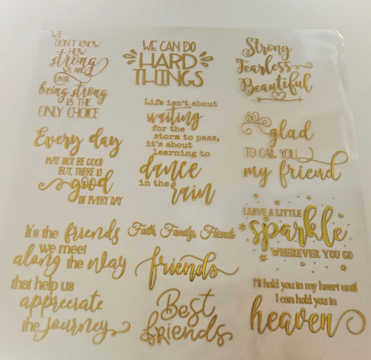 #14 Metallic UV DTF-Inspirational- available in Gold and Silver