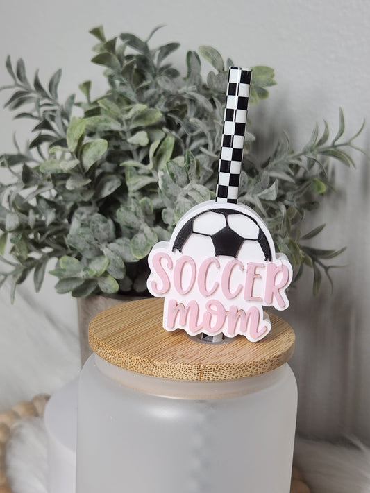 Soccer Mom- Straw topper (In Color)