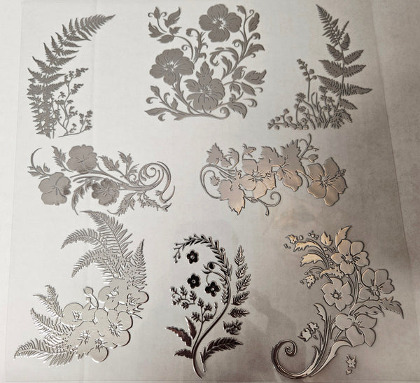#38 Metallic UV DTF- Floral- available in Gold, Silver