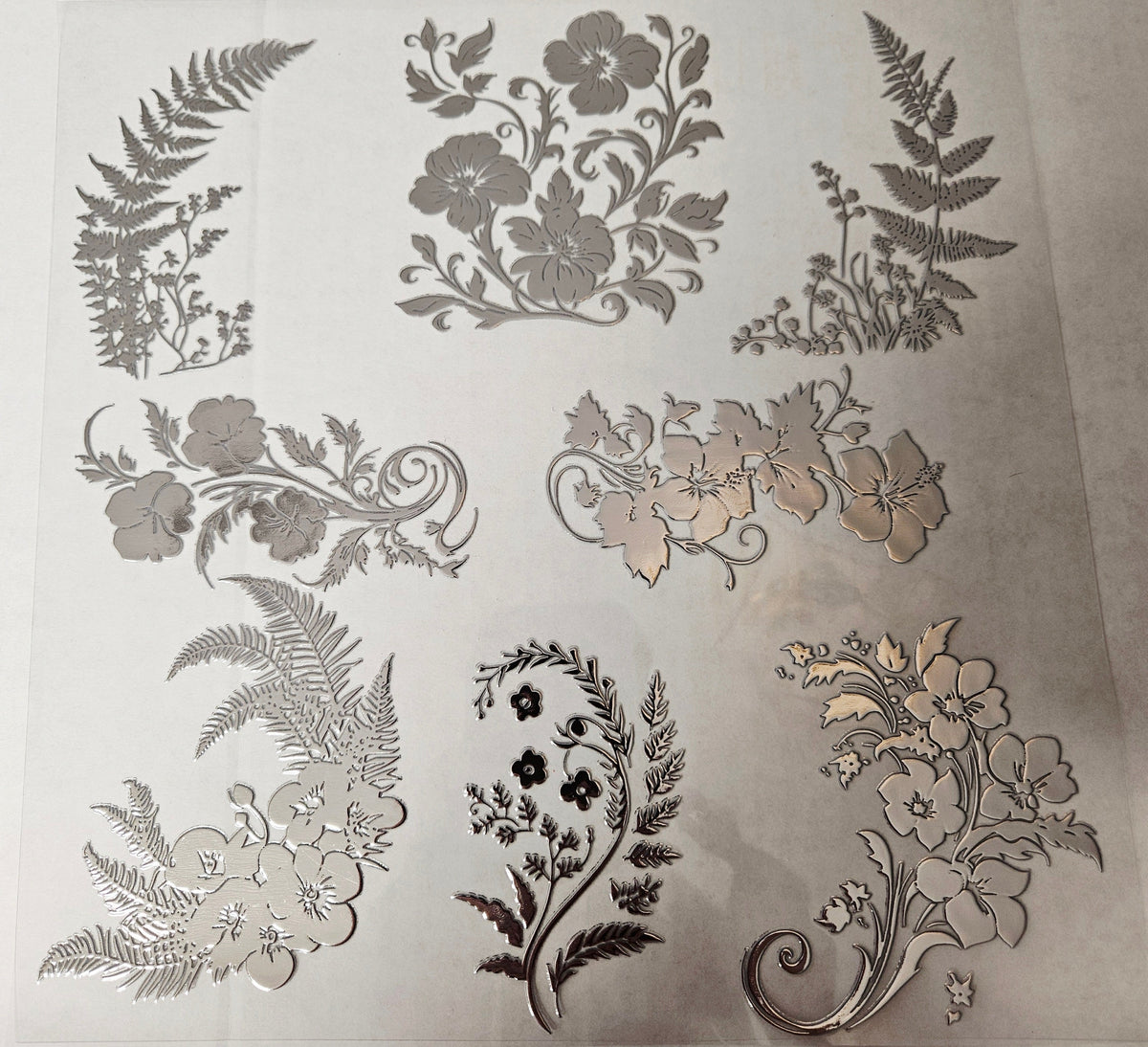 #38 Metallic UV DTF- Floral- available in Gold, Silver