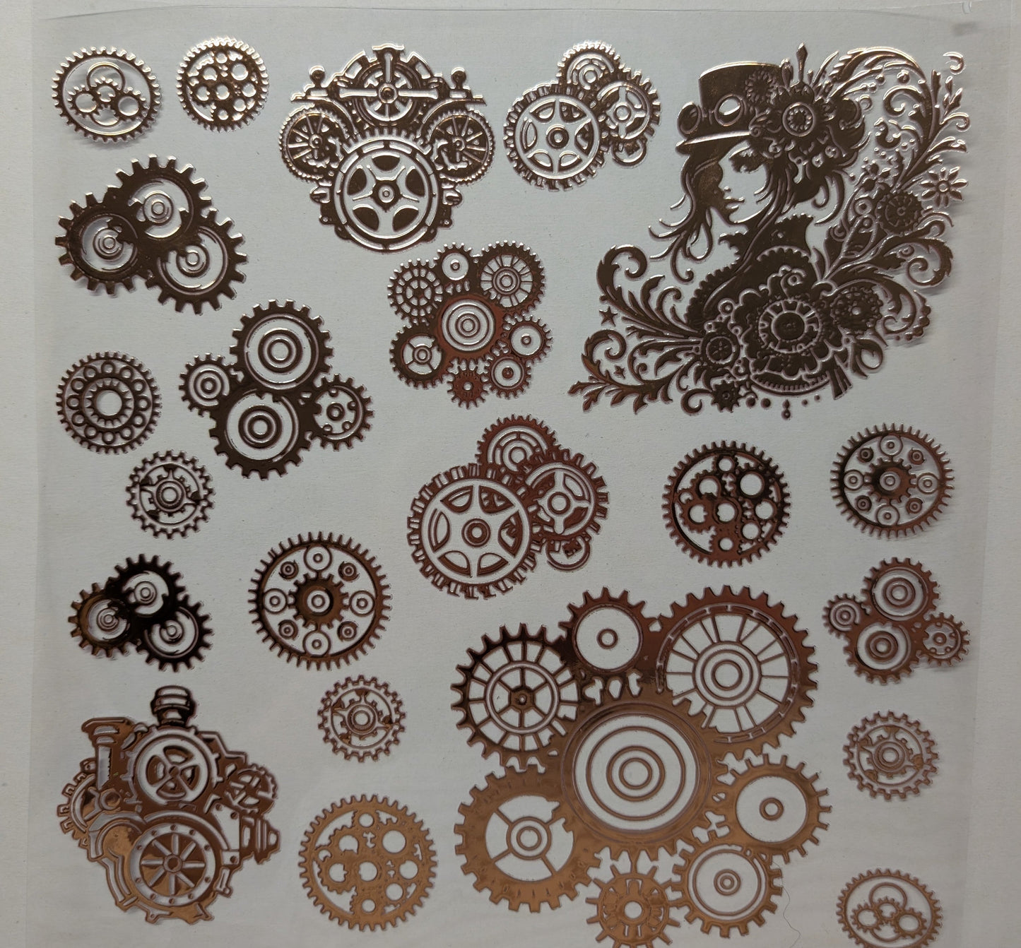 #112 Steampunk Cogs Holographic 5 color options