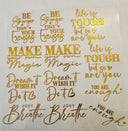 #25 Metallic UV DTF-Quotes- available in Gold