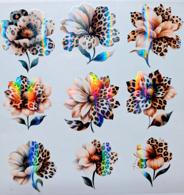 #94 Leopard Floral Holographic