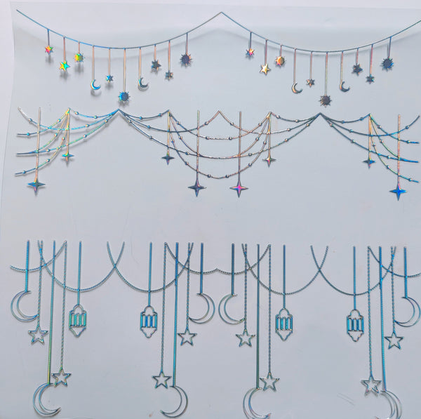 #124 Metallic and Holographic Celestial Garland  5 colors Options