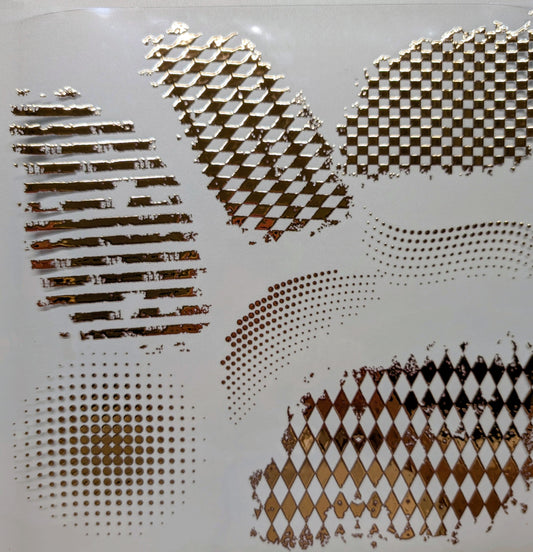 #140 Metallic Harlequin and Dots patches