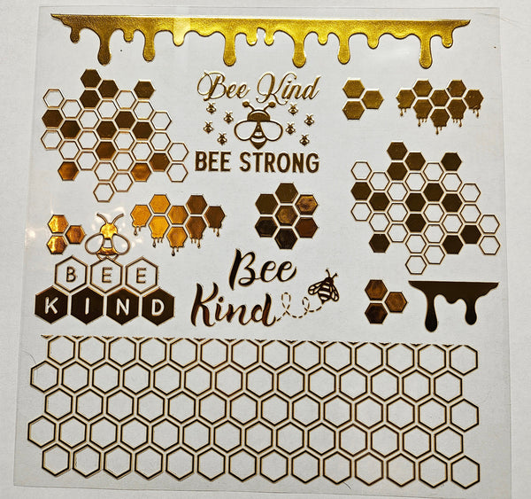 #55 Metallic UV DTF-Honey Bee- available in Holo pink, Gold,  Silver, and rose Gold