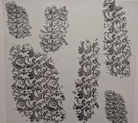 #133 tooled leather patches Metalliic 3 color options