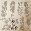 #40 Metallic UV DTF- Floral- available in Gold, Silver