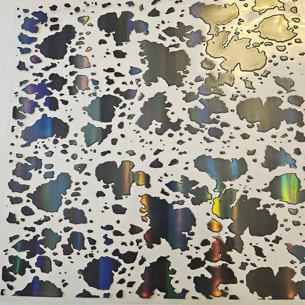 #32 Metallic UV DTF-Cow Spots- available in Gold, Silver, Holo Black, Holo Teal and Holo Pink, Holo White