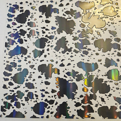 #32 Metallic UV DTF-Cow Spots- available in Gold, Silver, Holo Black, Holo Teal and Holo Pink, Holo White