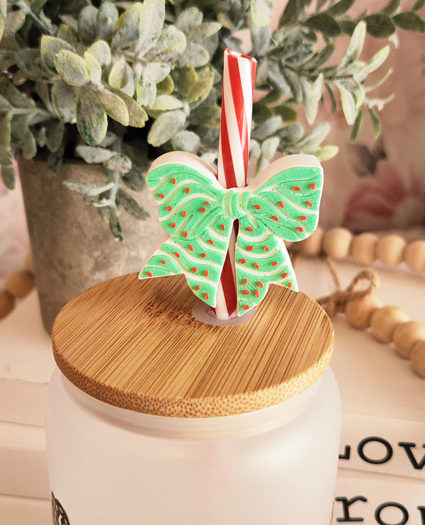 Little Debbie Tree Bow - Straw Topper (In color)