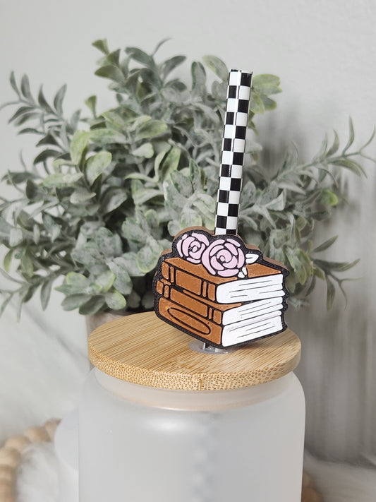 Books and Roses - Straw topper (In Color)