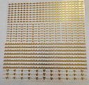 #18 Metallic UV DTF-Doodle Lines- hearts- available in Gold, Black Holo