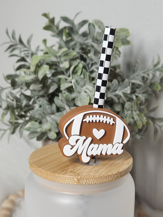 Football Mama - Straw topper (In Color)