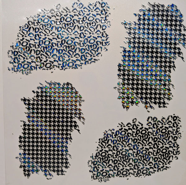 #142 Metallic Houndstooth and Leopard  patches