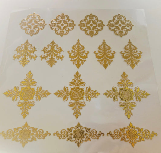 #7 Metallic UV DTF- Filigree- available in Gold and Silver