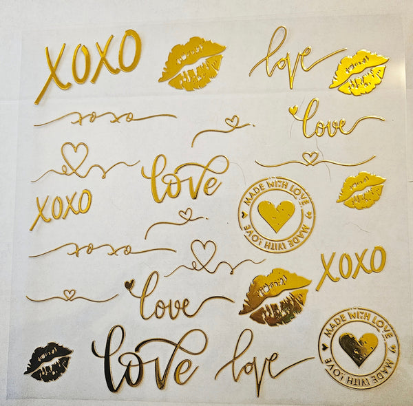 #35 Metallic UV DTF-Love- available in Gold, Silver, Holo Red
