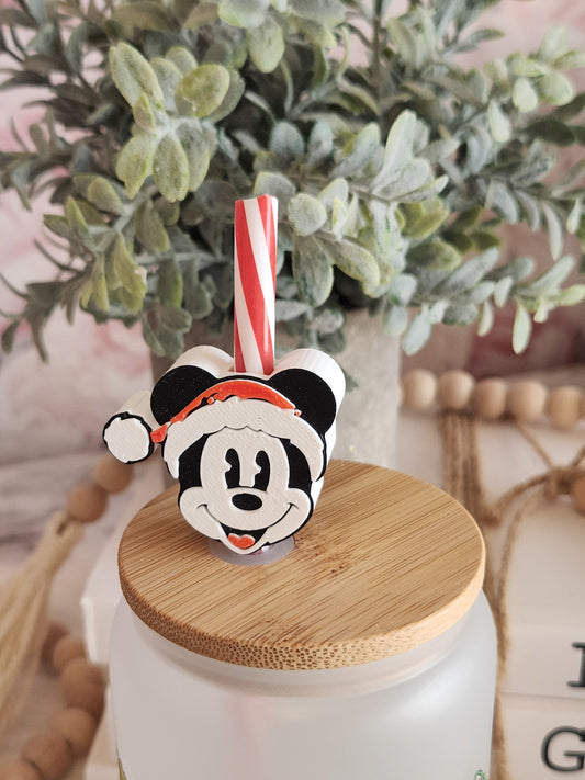 Christmas Mouse- Straw topper (In Color)