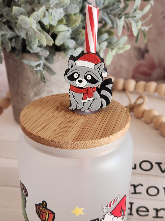 Christmas Racon- Straw topper (In Color)