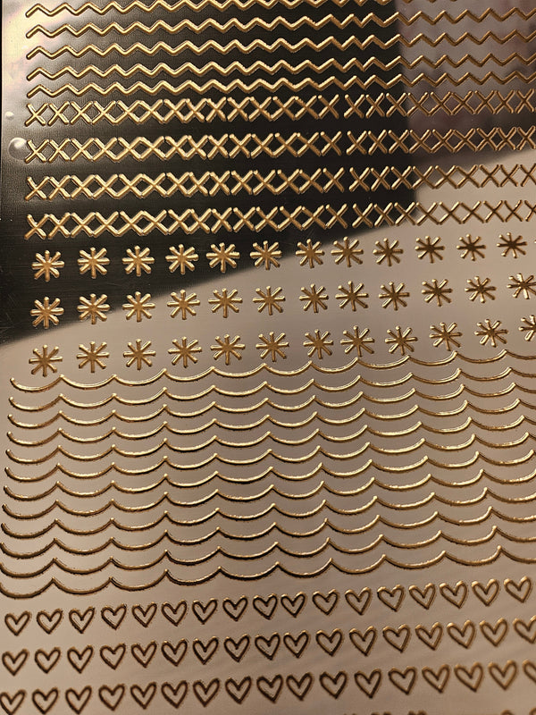 #10 Metallic UV DTF- Doodle Lines- available in Gold and Silver