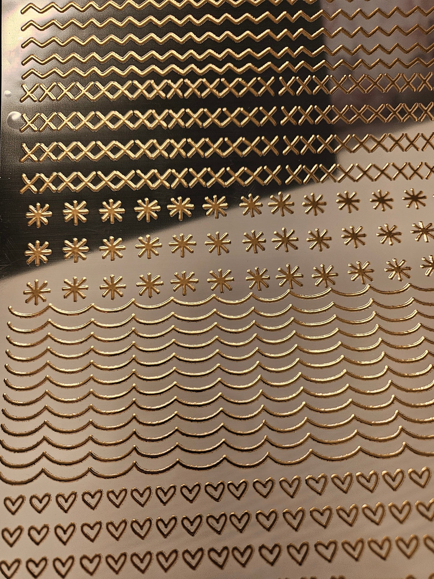 #10 Metallic UV DTF- Doodle Lines- available in Gold and Silver