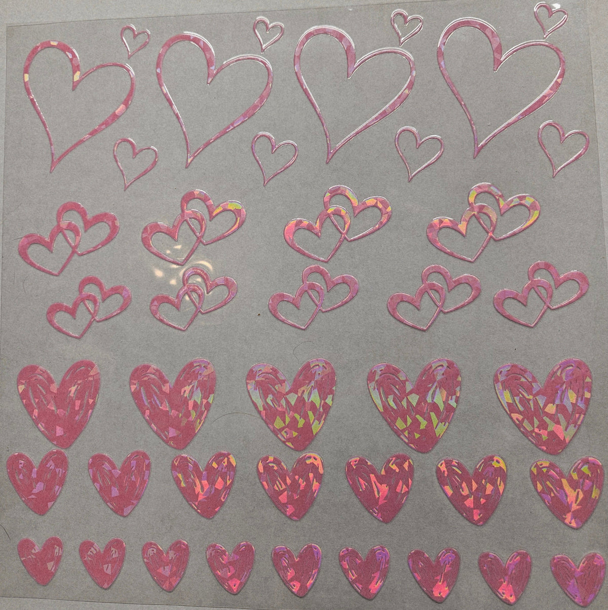 #60 open hearts-- available in Shattered Pink and red