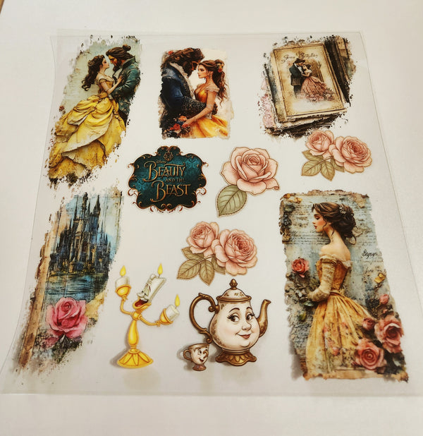 #155 Double sided Beauty and the beast torn pages