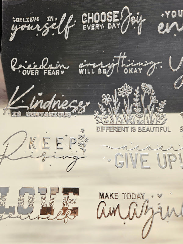 #6 Metallic UV DTF- Inspirational- available in Gold and Silver