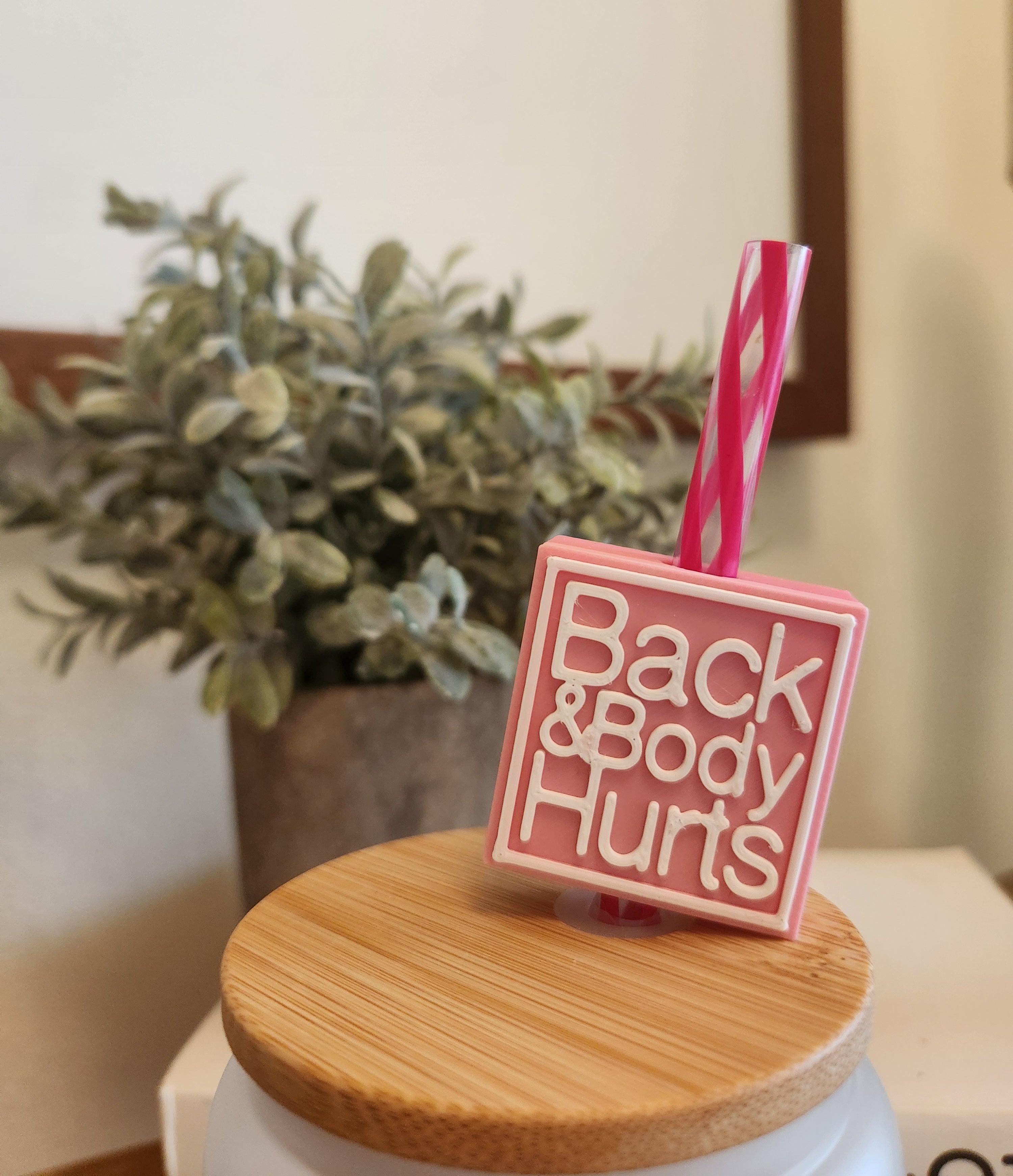 Back and Body Hurts - Straw topper (In Color) – 3D Undercover